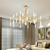 modern led ceiling chandelier fashion designer black gold art decor suspended light for kitchen living room loft bedroom lamp