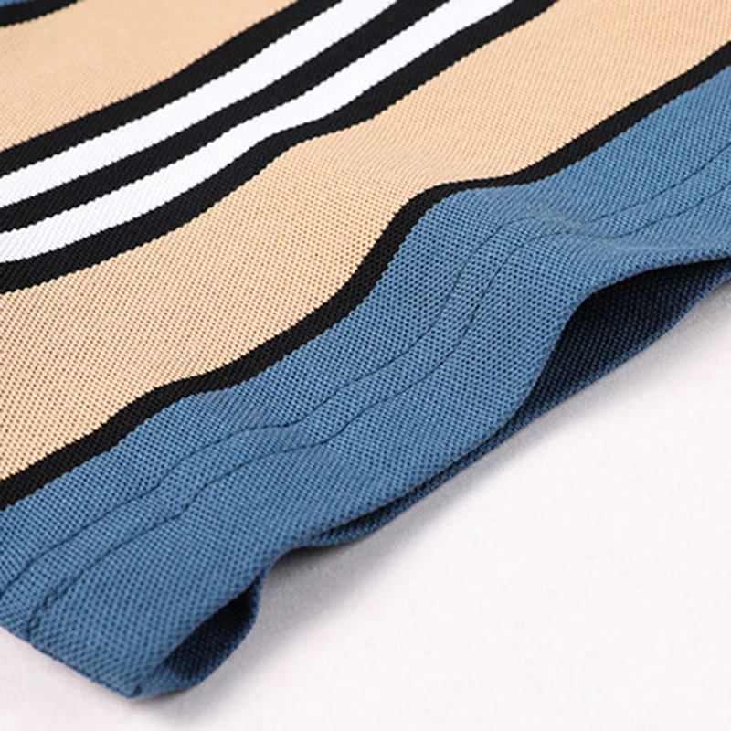 

High Quality Mens Polo Shirt Top Cotton Stripes Plus Size 4XL 100KG Brand Short Sleeve for Summer Trip Fashion Casual A07170907
