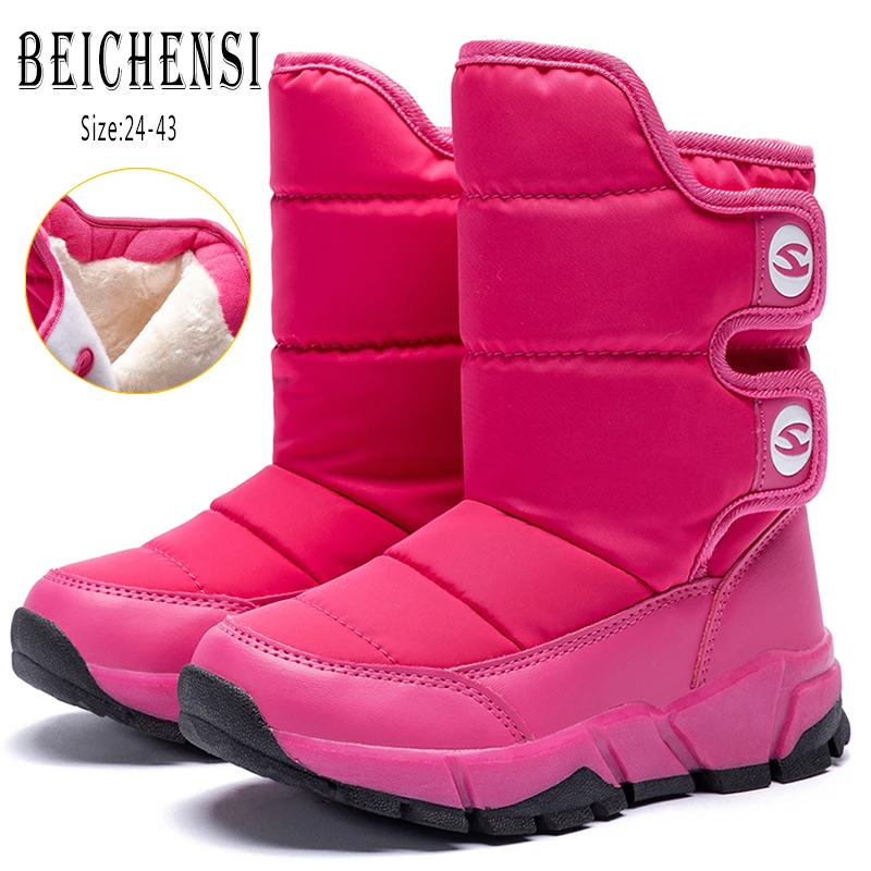 Зимние сапоги для мальчиков и девочек с подкладкой из пуха Легкая удобная зимняя