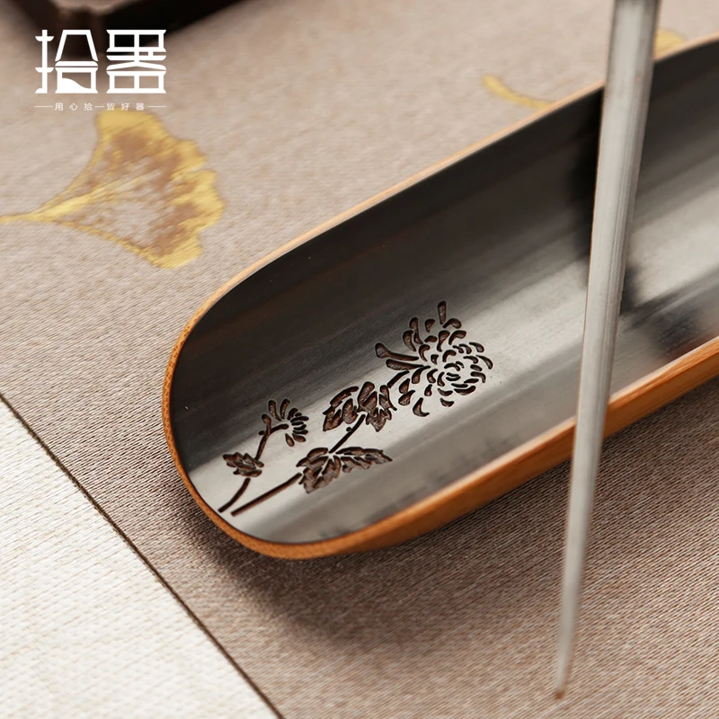 Копченый бамбуковый резной чай-это набор из трех предметов античный китайский