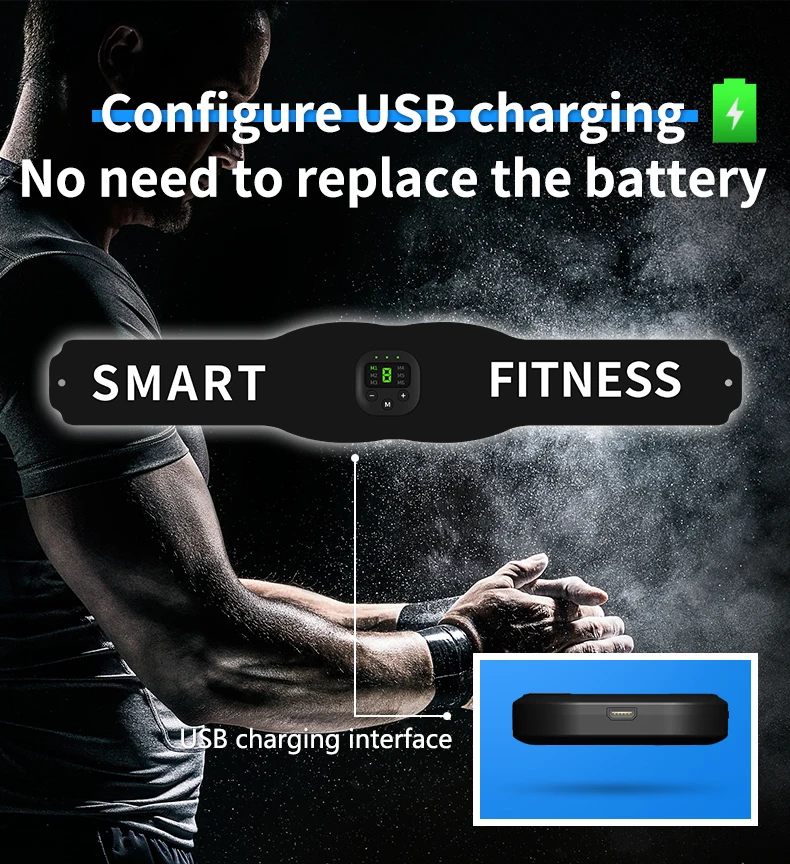 Мышечный Стимулятор пояс тренажер EMS Смарт Роскошный для мужчин Abs стимулятор