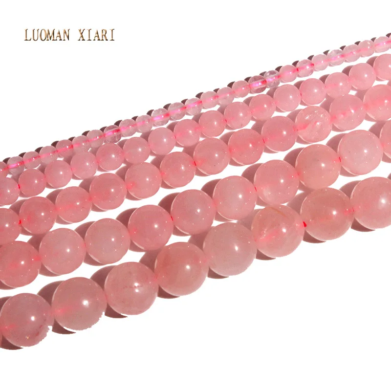 Rose quartz Прекрасный AAA натуральный камень Бусины тигровый глаз агат Lapis розовый кварц аметист для самостоятельного изготовления ювелирных изделий ожерелье браслет 4-12 мм - Цвет: Rose quartz