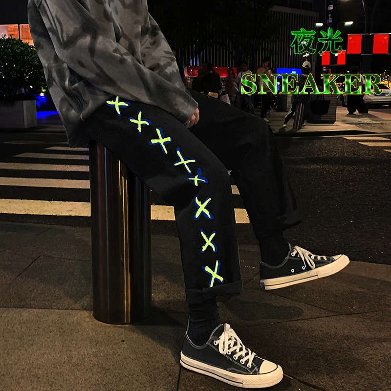 

Casual pants men's fashion loose straight wide-leg pants men's streetwear Korean hip-hop pants spring and autumn sports pants