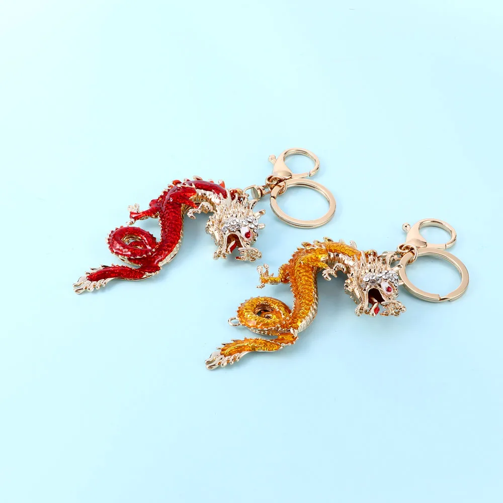Изысканный кулон с драконом брелок блестящие Брелоки для ключей со стразами