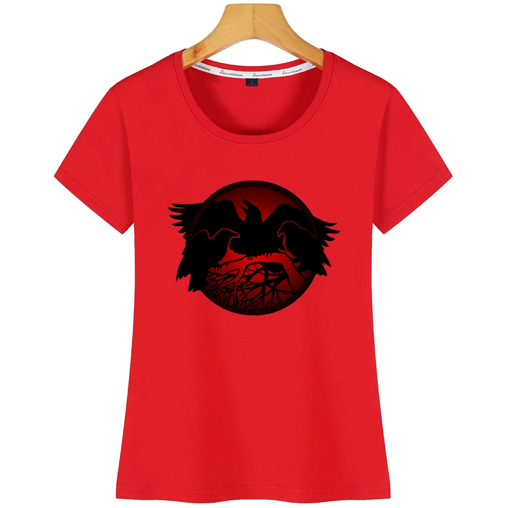 Топы Футболка женская Ворон арт S дух животных ворона Kawaii надписи на заказ