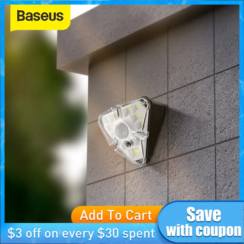 Baseus светодиодный светильник на солнечной батарее Уличный настенный