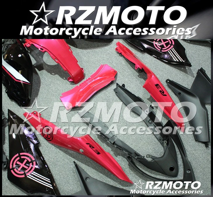 

Hot sales New ABS Motorcycle Fairing Kit Fit For Yamaha YZF-R3 YZF-R25 2015 2016 2017 2018 Bodywork set custom Black Pink