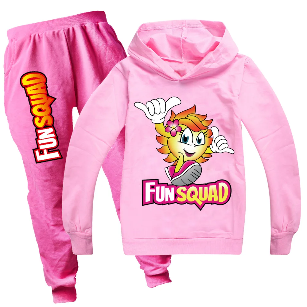 

New Autumn Boy Hoodies Sets Fun Squad Kids Clothes Boys Teens Sweatshirt Pants Children's Clothing Set 2-16Year Anime Game Toys