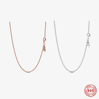 s925 sterling silver color necklace clavicle for fashion elegant women fine jewelry fit original pandora charm pendant