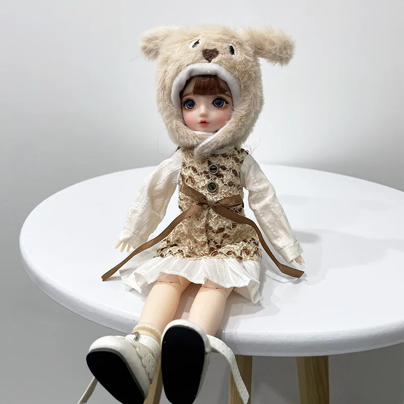 

1/6 BJD Doll 22 Ball Joints Girl Dolls with Full Set Outfits Handpainted Makeup Moveable Wigs Cute Toys