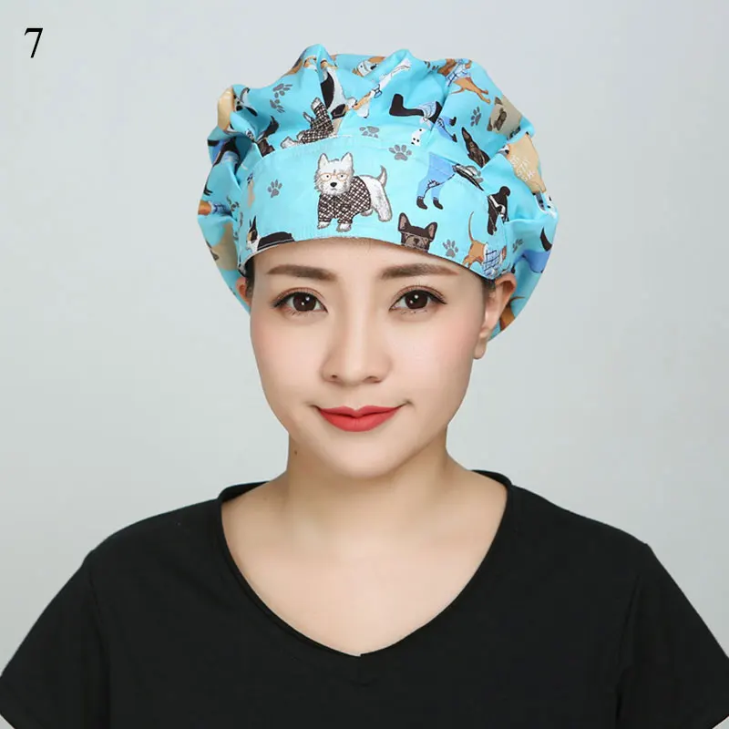

Adjustable Cooking Hats Round Unisex Dustproof Cotton Hat Headscarf Flamingo Printed Catering Cooking Caps CartoonDust Hat New