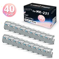 40pk m k231 12mm tape replace brother mk label tape mk231 mk 231 m231 compatible brother p touch label maker pt70 pt80 pt90 pt65