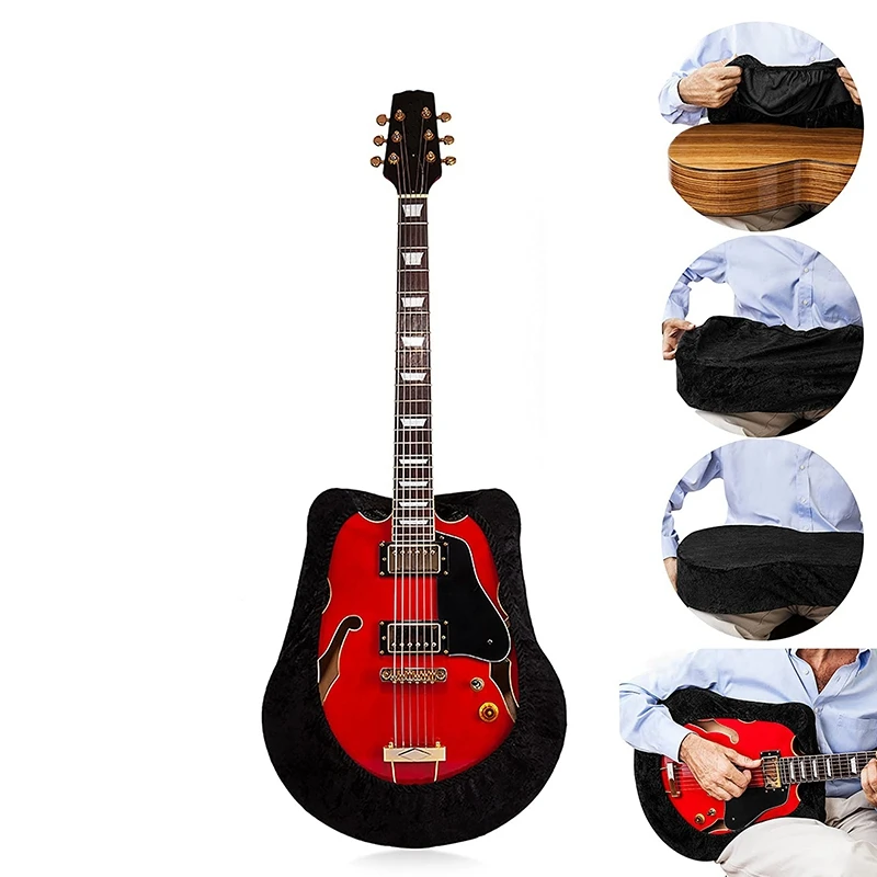 

Guitar Cover Velvet Guitar Protector Guitar Gig Bag Protective Sleeve for Acoustic Classical Cutaway Guitars Black