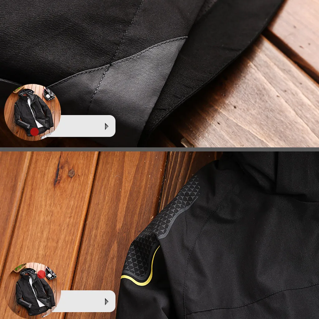 Men Fashion Hoodie Hat Detachable Windbreaker Waterproof Jacket Breathable Sport Outdoor Coat Softshell Fleece Jacket Mujer