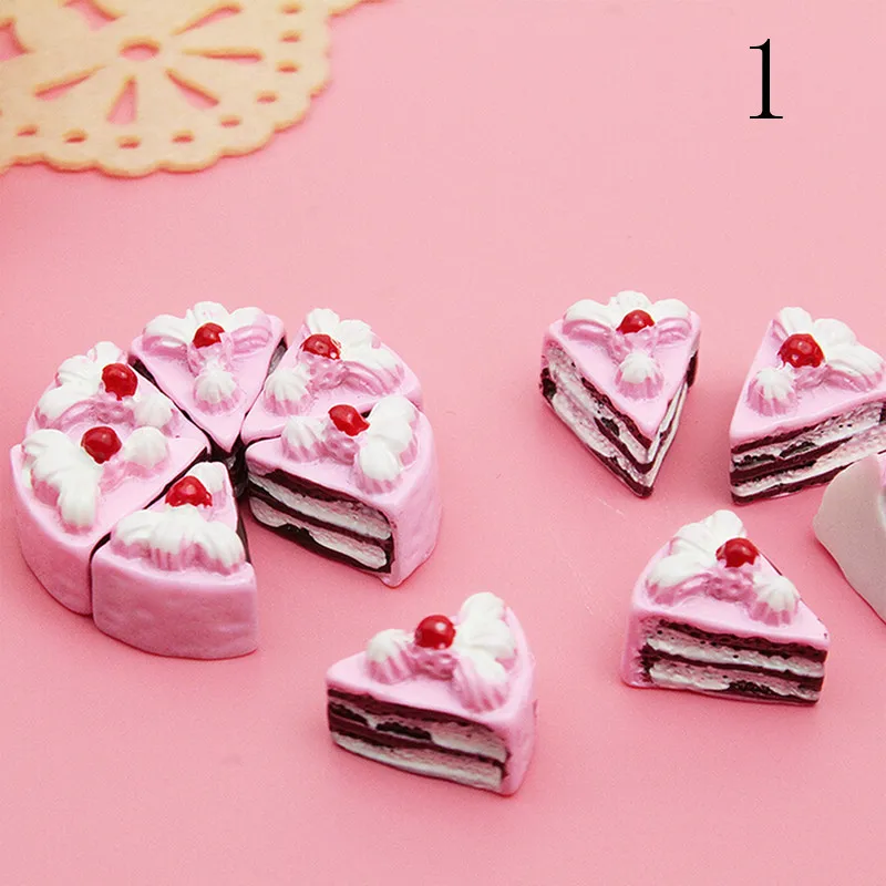 as pic 10 шт./лот Kawaii милые мини-игрушки для игр фруктовая еда торт конфеты фрукты печенье пончики Миниатюрные для кукол аксессуары кухонные игрушки - Цвет: as pic