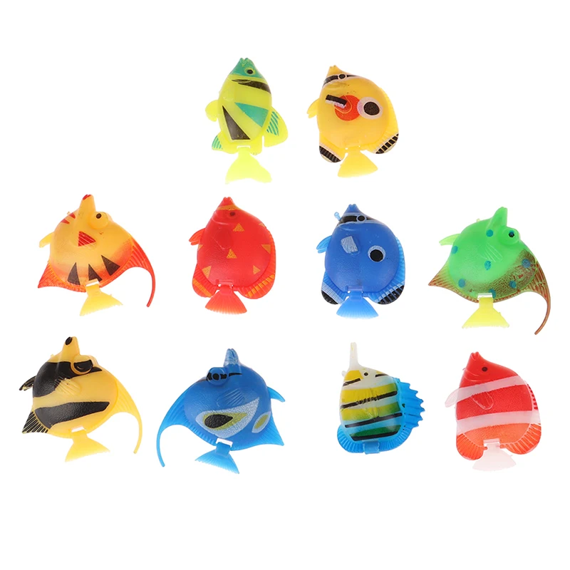 10pcs/lot Aquarium Landscaping Simulation Plastic Fish Fake Animal And Plant Decoration | Дом и сад