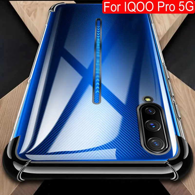 

Red Color For VIVO IQOO Pro 5G Case Airbags Buffer Full Protection Case For VIVO IQOO Pro TPU Shockproof Back Cover iqoopro 5g