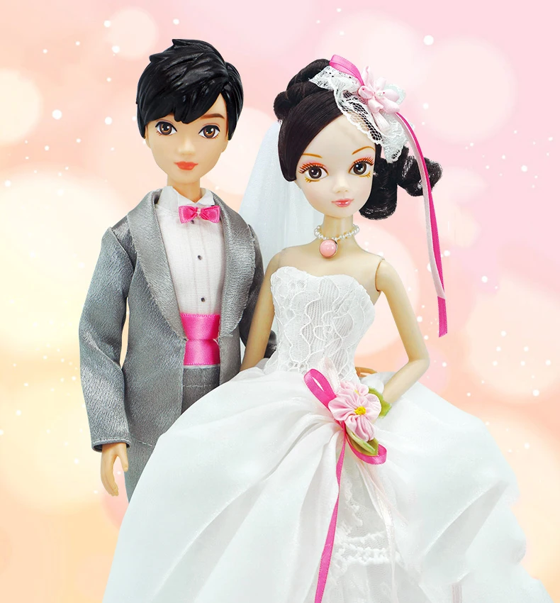 2 шт./компл. девочка и мальчик свадьба пара кукла с одеждой милый 28 см Мужская