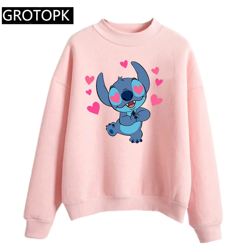 Женская модная толстовка с капюшоном Lilo Stitch Harajuku Kawaii, толстовки с милым рисунком, женские повседневные толстовки с принтом, милые повседневные топы