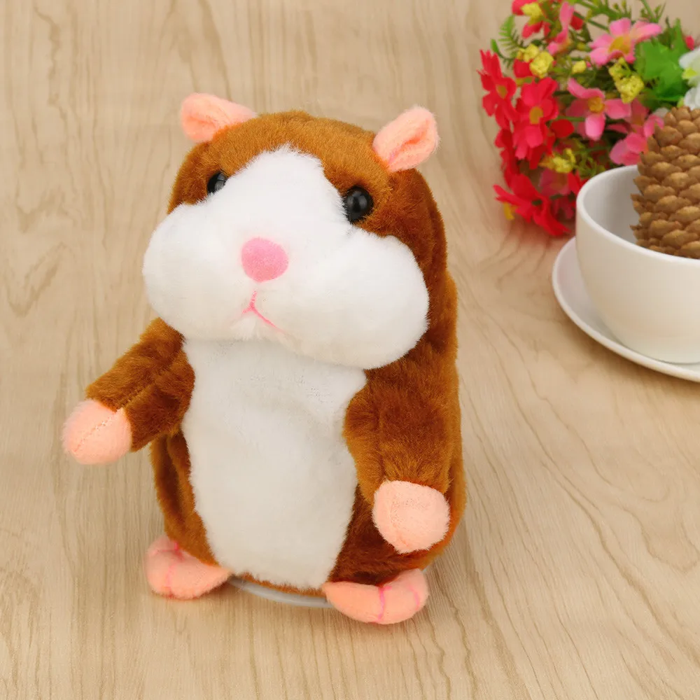 

Adorable Talking Hamster Falante Mouse Pet Plush Toy Cute Talking Sound Record Educational Stuffed Doll Children Gifts 15cm FE