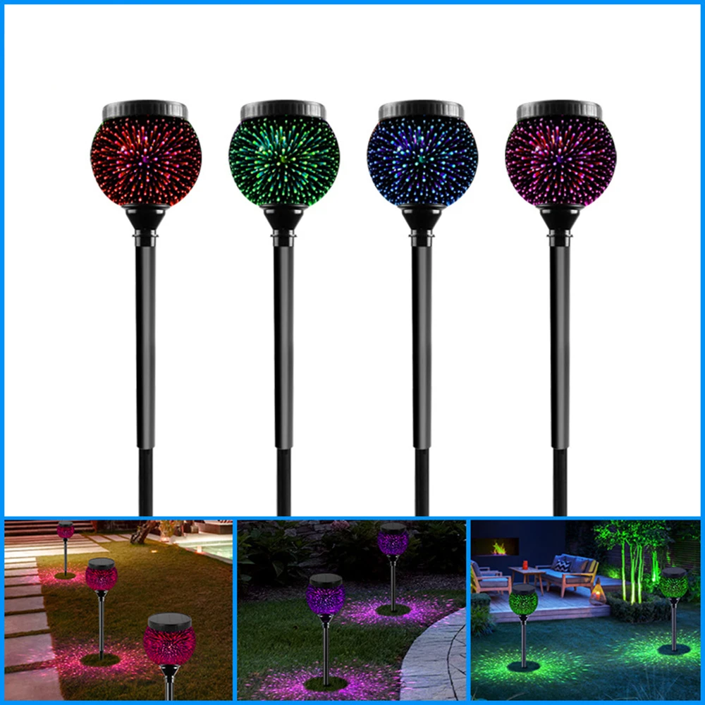 

Уличная светодиодсветильник лампа фейерверка на солнечной батарее, s RGB водонепроницаемые гирлянды для сада, дома, Рождественское украшени...