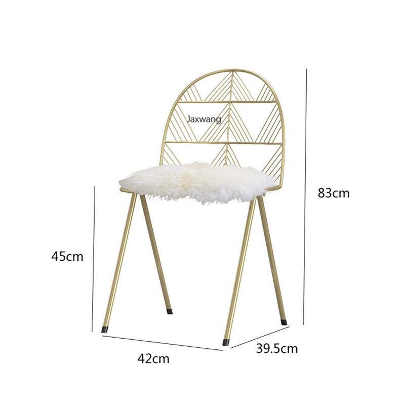 

Nordic Dining Chairs Kitchen Furniture Backrest Dressing Chair Home Golden Bedroom Dining Chair Luxury Iron Simple Makeup Chair