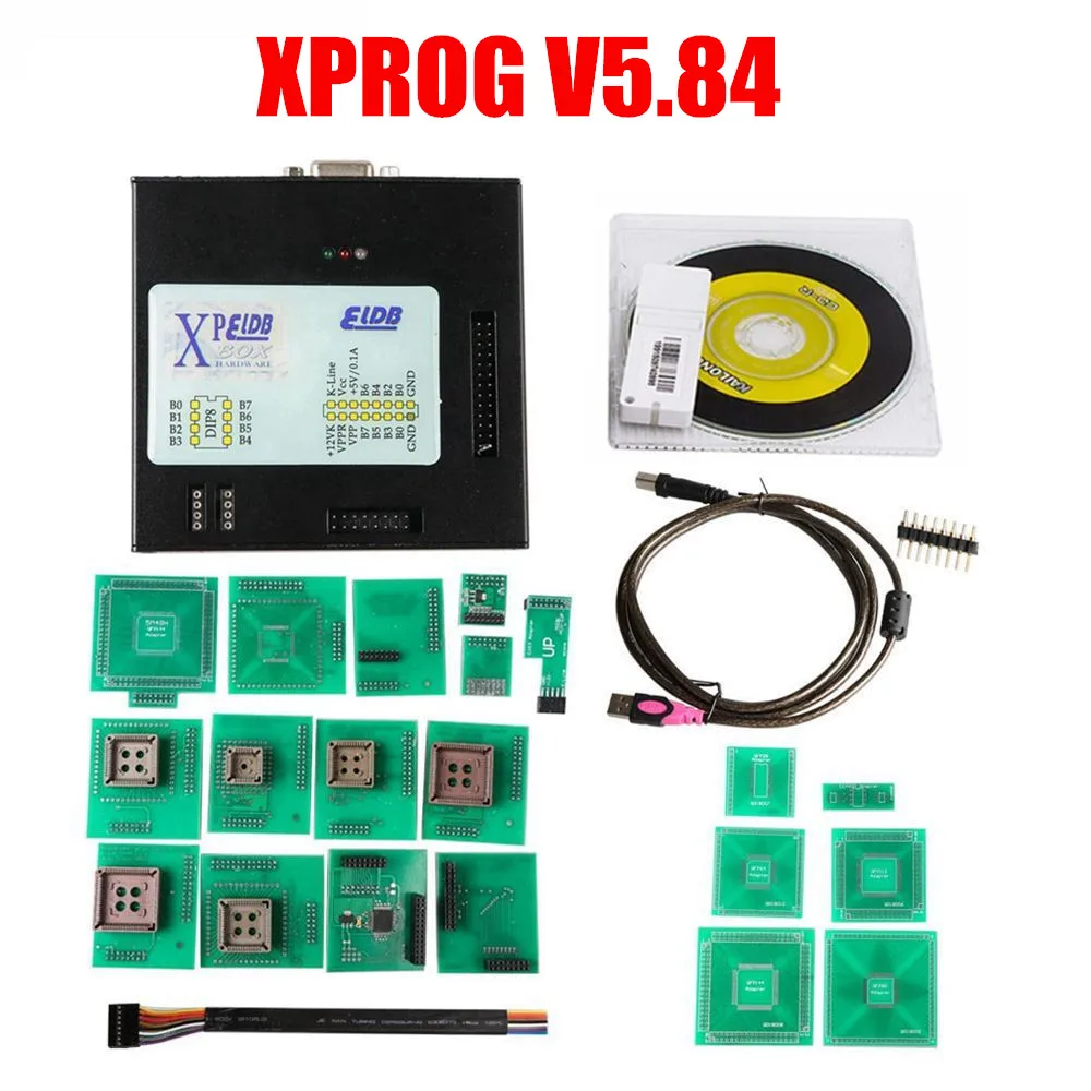 XPROG V5.55 V5.60 V5.84 V5.86 V6.12 черный металлический ящик лучше XPROG M V6.12 ECU программируемый интерфейс Xprog-M 5,84 6,12 ATMEGA64A - Цвет: XPROG V5.84