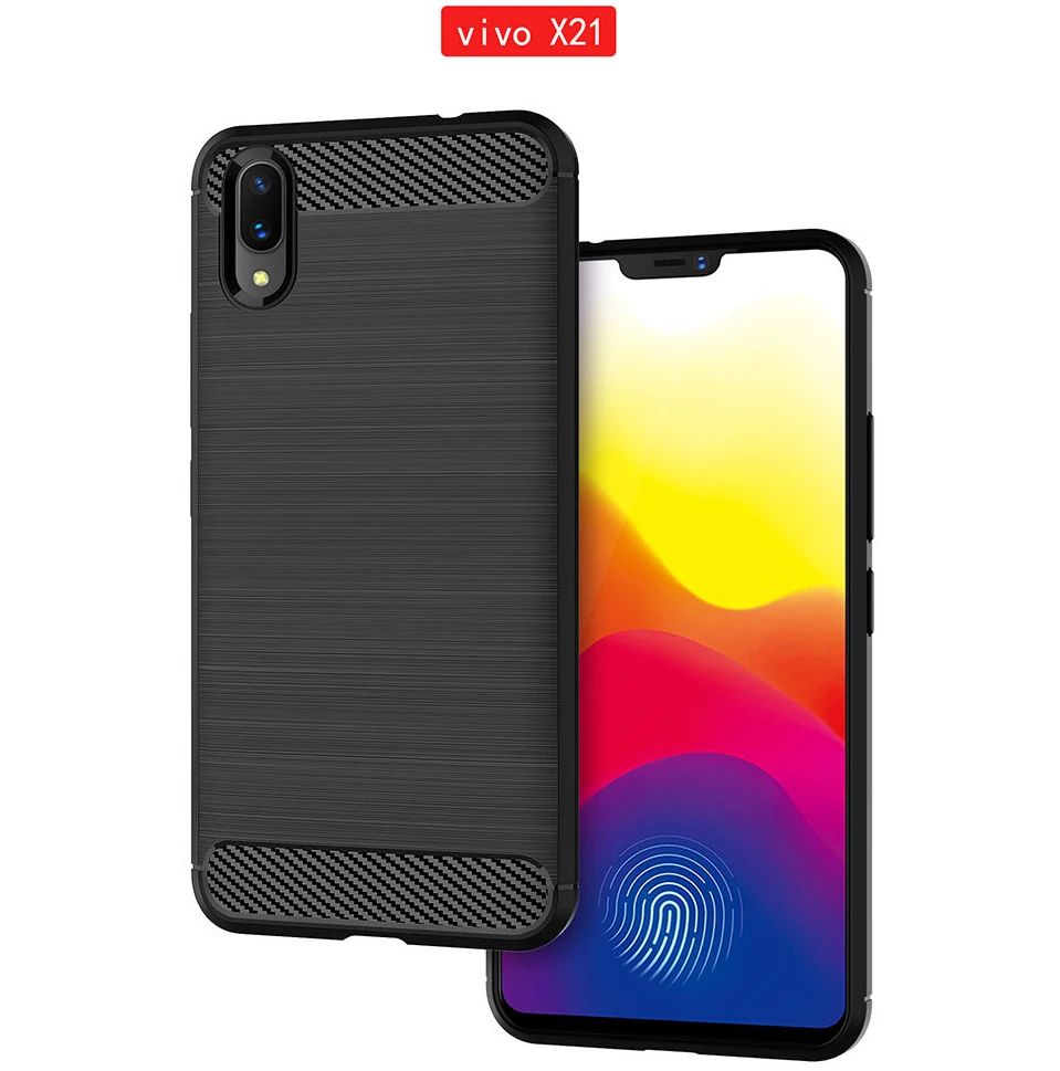 Ультратонкий силиконовый чехол из углеродного волокна ТПУ для Vivo X21 6 28 дюйма |