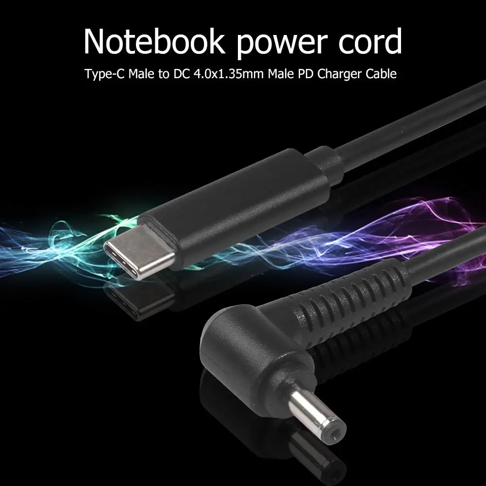 Переходник usb-c 19 в штекер-разъем dc4.0x1 35 мм с зарядным устройством PD портативный