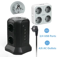 tessan socket extender power strip tower with 6 outlets and 4 usb ports eu kr plug multi adapter 2 m extension cable with usb