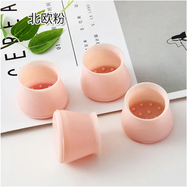 Pink 16 шт. силиконовый коврик для ног на стол, толстые Нескользящие настольные колпачки на ножки стула, защита для ног, нижняя крышка, колодки, деревянная защита для пола - Цвет: Pink
