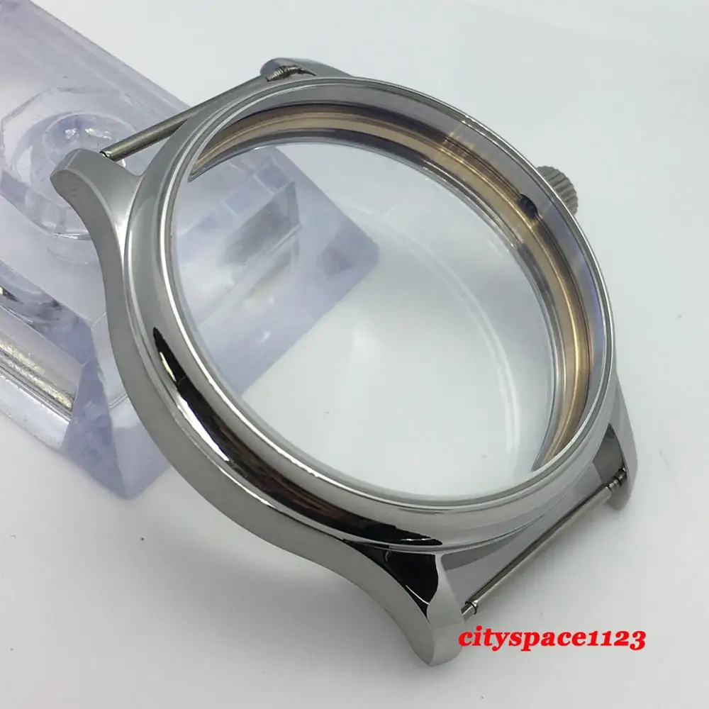 Отполированные 44 мм Мужские части корпуса часов из нержавеющей стали подходят