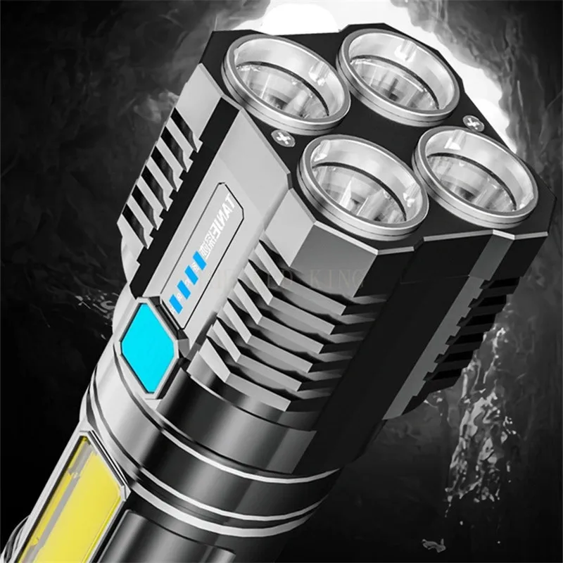 Фото Светодиодный фонарь P1000 со встроенной батареей алюминиевый водонепроницаемый