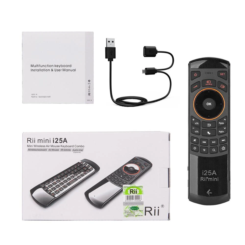 

High Quality New Rii i25A 2.4G Mini keyboard Air mouse remote control with Earphone Jack For Smart TV Android TV Box Fire TV