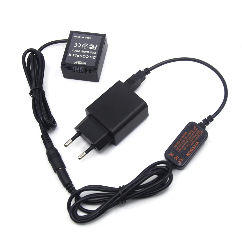 Внешний аккумулятор USB кабель + DMW-DCC3 DC муфта DMW-BLB13 муляж батареи быстрое зарядное