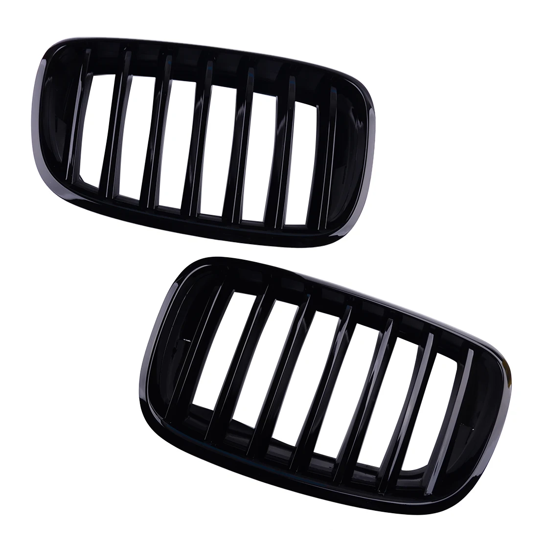 

2Pcs Glossy Black Car Front Grill Kidney Fit for BMW X5 E70 X6 E71 Hybrid E72 2009 - 2011 51137157687 51137157688 51137307600