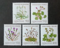 5pcsset new faroe islands post stamp 1980 plants flowers stamps mnh