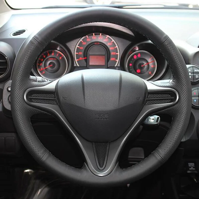 LUNDA черный кожаный чехол рулевого колеса автомобиля для Honda Civic Old 2006-2011 |