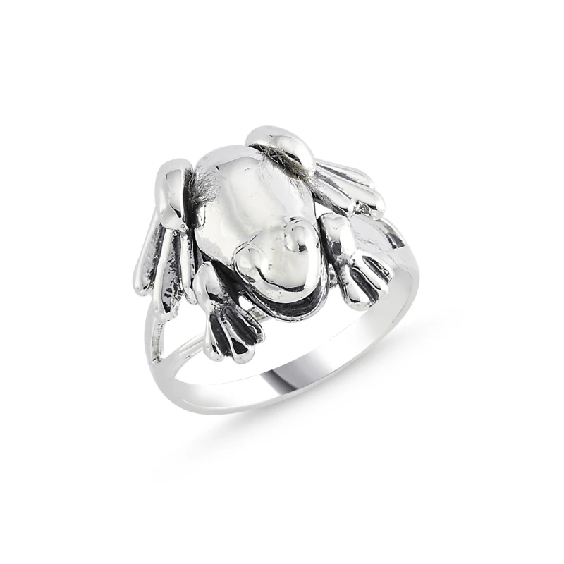 

Silverlina Silver Without Stone Frog Pattern Ring