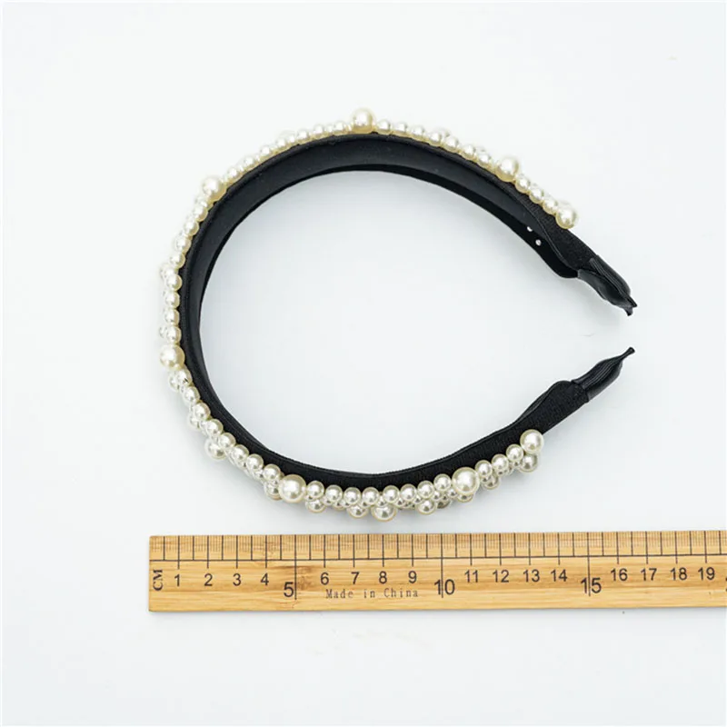 

Handmade Simulation Pearl Headband For Women Wide Brim Elegant Pearl Beaded Hair Hoop Wedding Jewelry Head Hoop Girls Hair Hoop