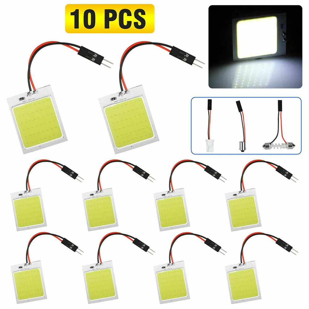 

10pcs LED Light Dome 3W 12V White Lamp Bulb Easy To Install Roof Lamp Car Interior Panel Light Auto Interior Lamp