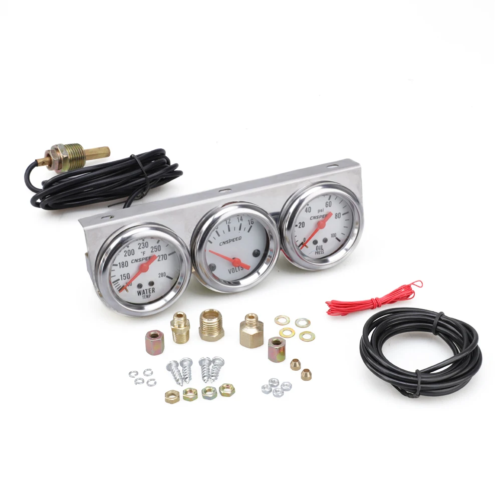 CNSPEED Универсальный Калибр 52 мм тройной калибр набор измеритель температуры воды