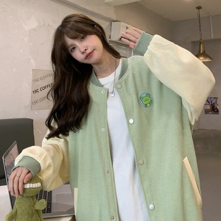 

Autumn Green Black Kawaii Streetwear Cute Sport Korean Hoodie Plus Long Sleeve Top Girls Loose Y2k Sweatshirts Women Hoodies