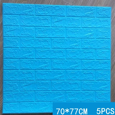 sky blue 70*77 3D наклейки в виде кирпичной стены DIY Пена школа детский сад Настенные обои-покрытие фартук для телевизора дети спальня гостиная украшение - Цвет: sky blue