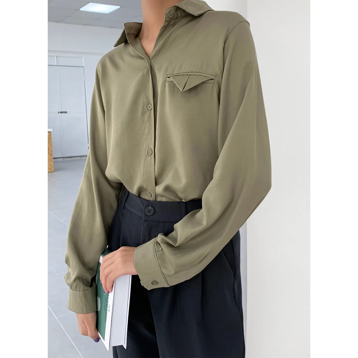 Уличная одежда женская рубашка свободная блузка в стиле оверсайз хлопковые топы