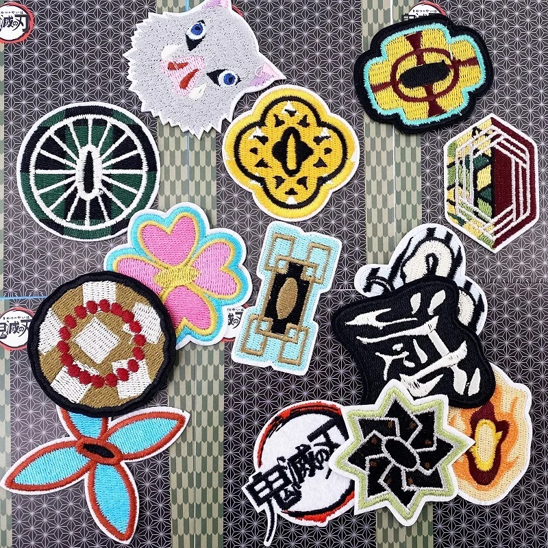 

Japanese Anime Demon Slayer: Kimetsu no Yaiba Embroidered Clothing Cloth Patch Sticker Nezuko Zenitsu Jewelry Decoration Gift