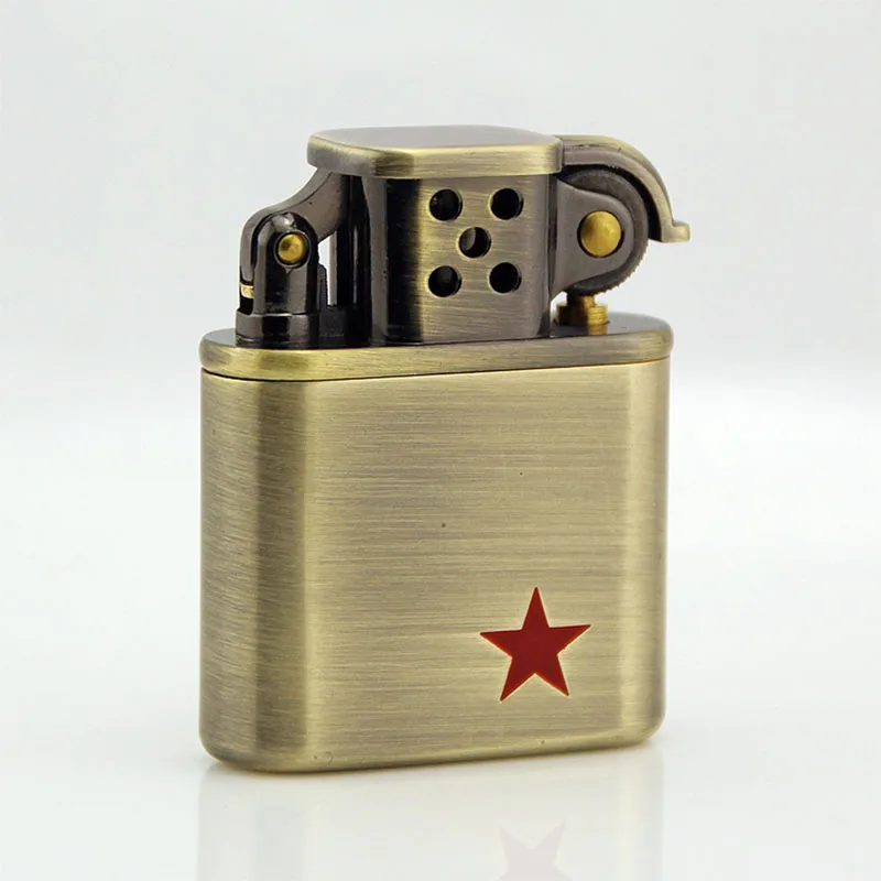 

Metal Grinding Wheel Kerosene Lighter Creative Five-Pointed Star Pure Copper Lighter Men's Accessories Gadgets