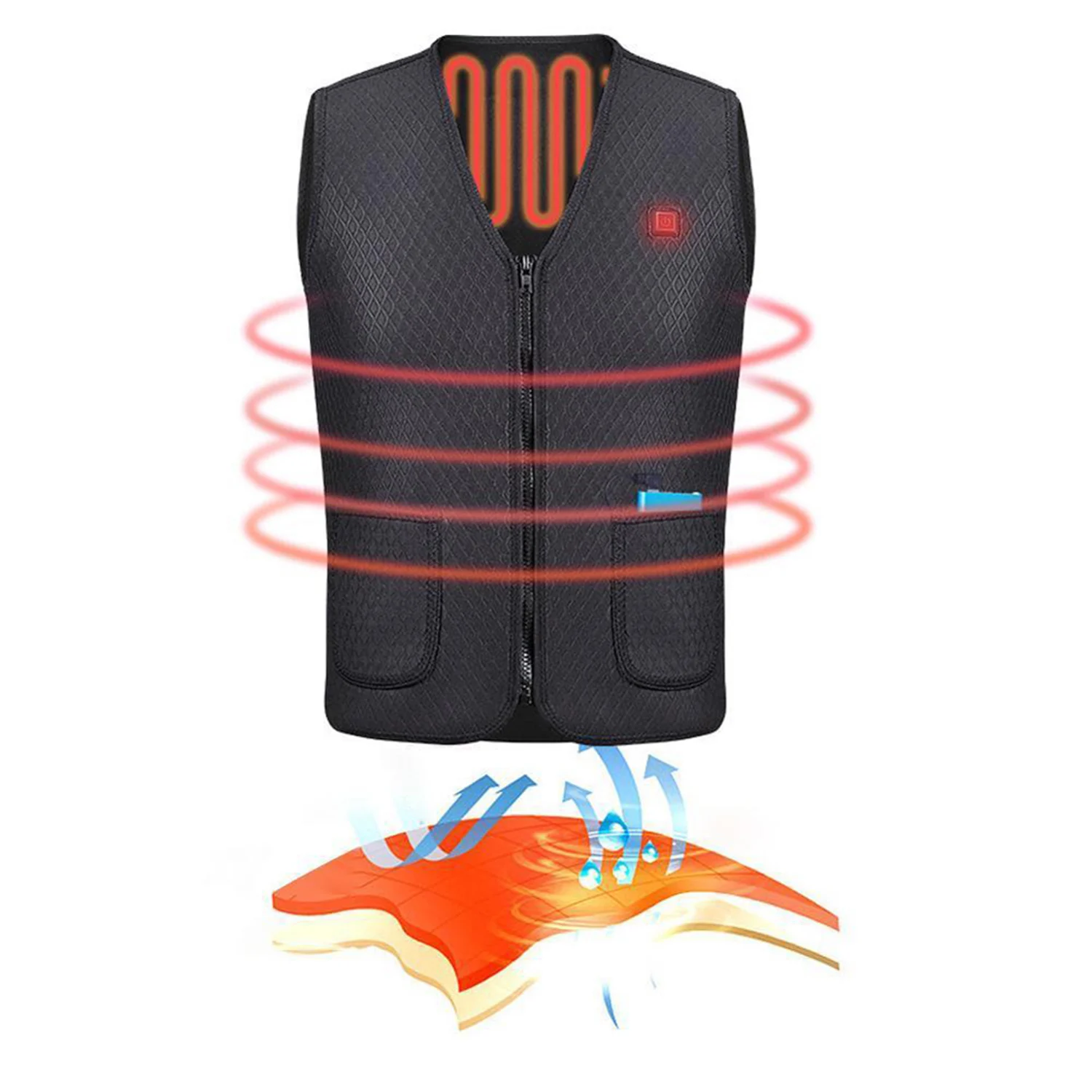 

Electric USB Heated Warm Vest Men Women Heating Coat Jacket Clothing for Winter Motorcycle Travelling Skiing Hiking Heated Pad