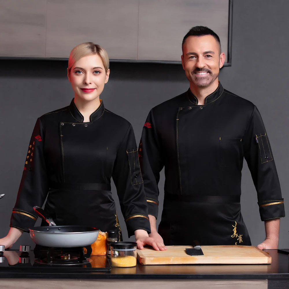 Униформа шеф-повара с длинным рукавом и карманом унисекс куртка для готовки в