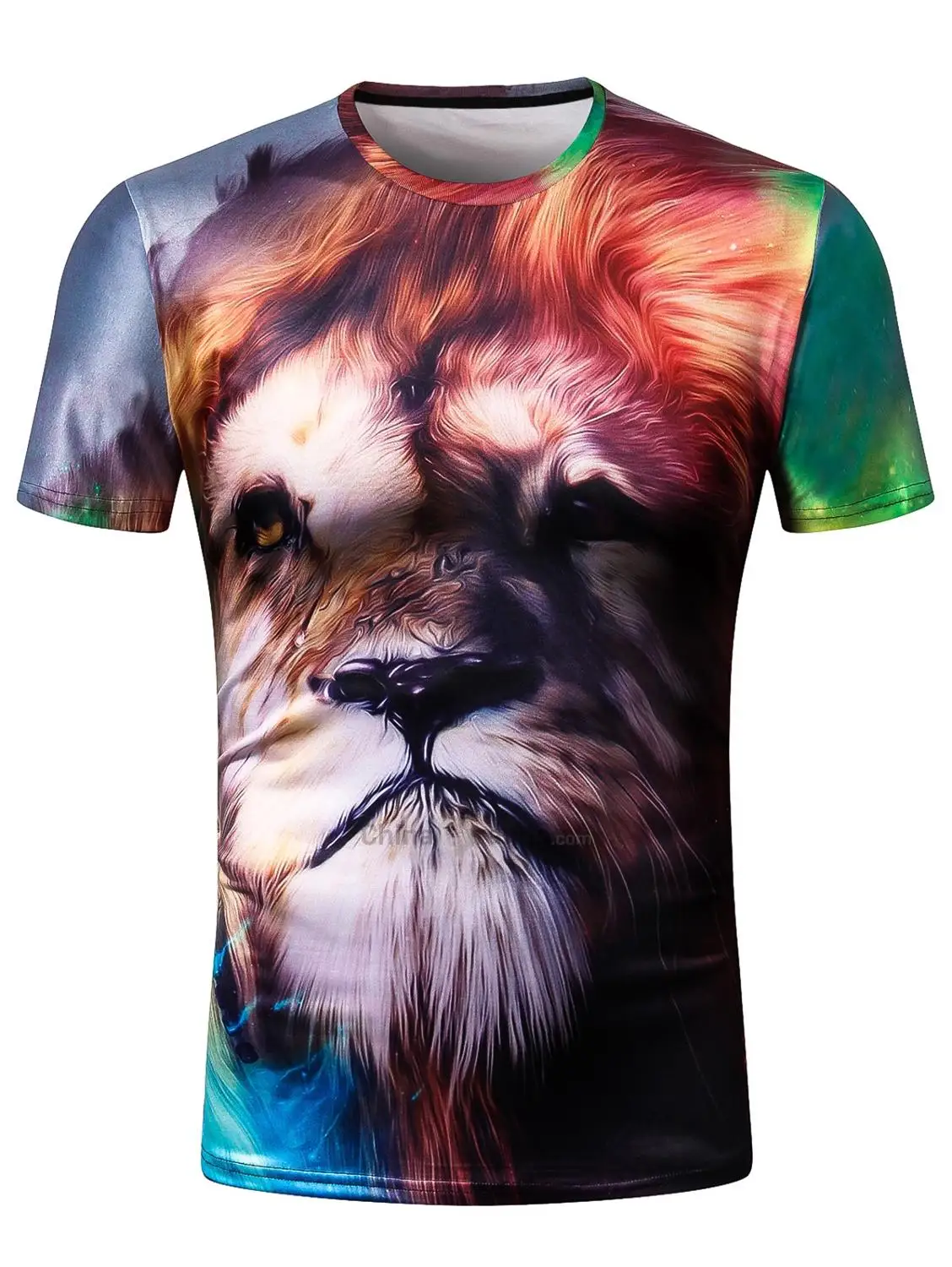 Черно белая забавная футболка с рисунком льва 3d Мужская одежда для отдыха